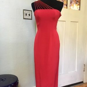 1980s red cocktail dress